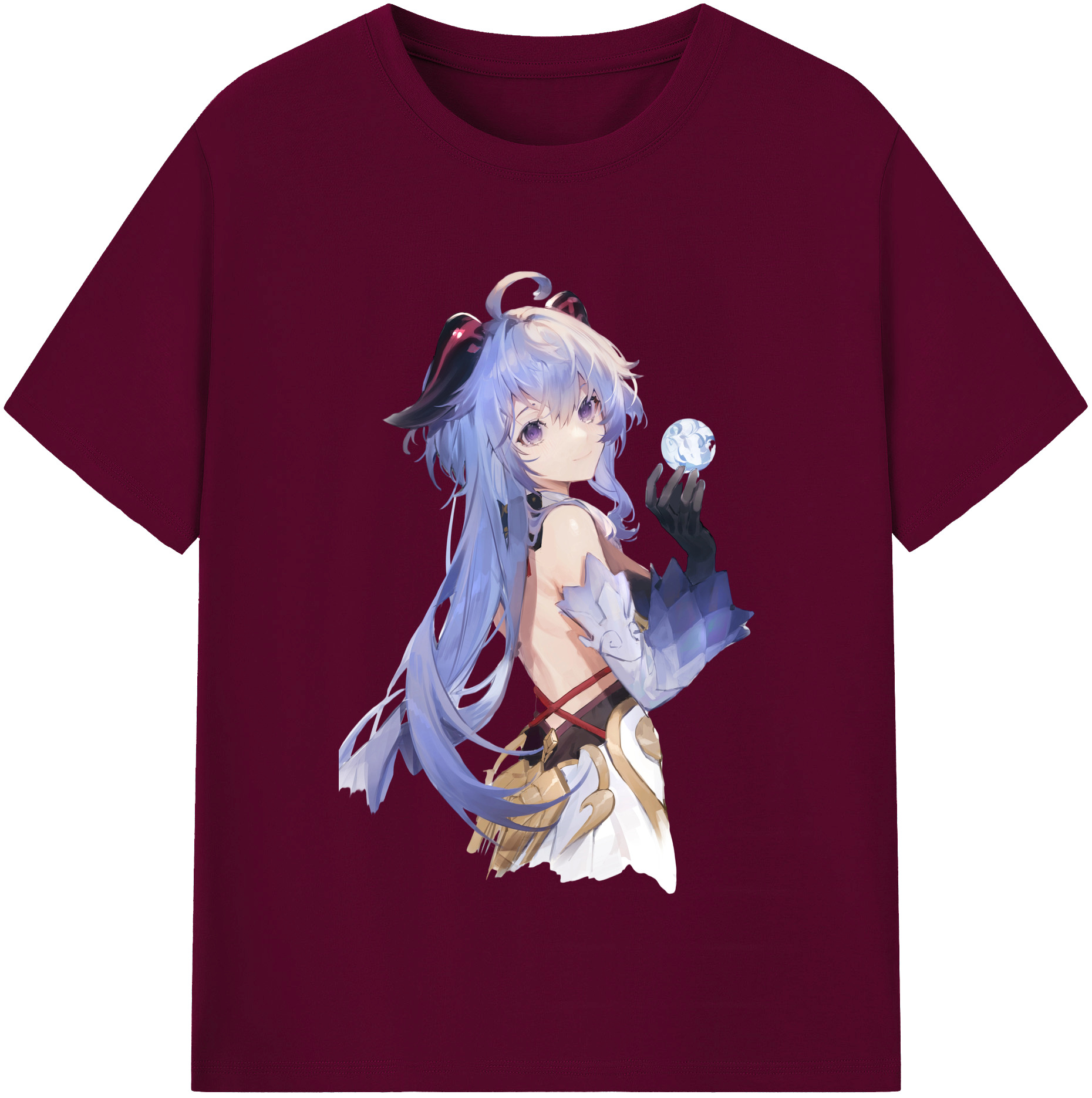 げんし神 甘雨 かんう genshin Ganyu レディースカジュアルプリントTシャツ（綿100％）
